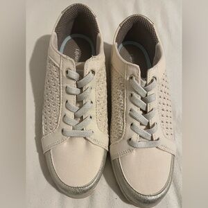 Bzees Cream and Silver Women's Sneakers